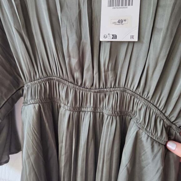 Zara Army Green Mini Dress M NWT $50 - Picture 9 of 11